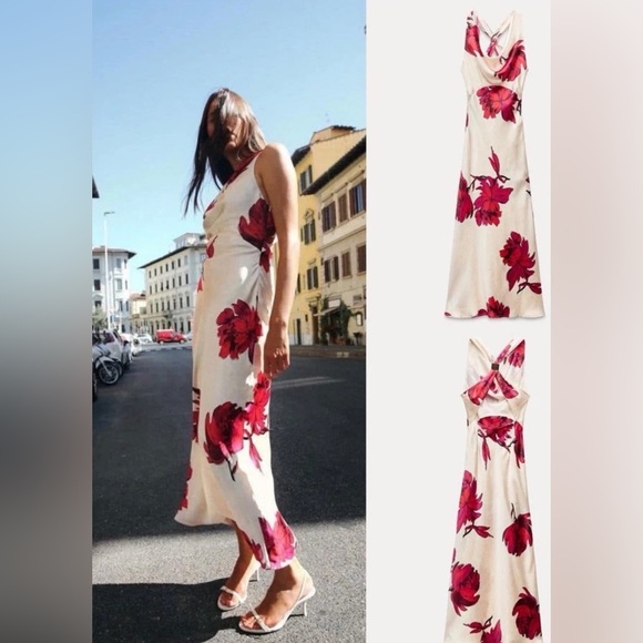 34. NWOT Zara influencer Fav floral Maxi - Picture 3 of 6